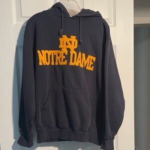 Notre Dame Navy Hoodie with Gold Logo